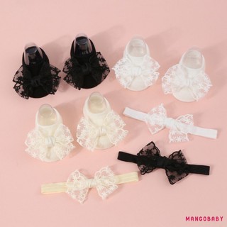 Mg-baby Bé Gái Tất Băng Đô Bộ Xuân Thu Đan Ren Nơ Công Chúa Tất Cho Tiệc Cưới Cho Bé Tắm