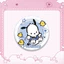 HT2 Sanrio Pochacco BADBADTZ-MARU Cinnamoroll Laser Bạc Hành Đôi Flash huy hiệu quà tặng cho bộ sưu tập bạn gái TH2