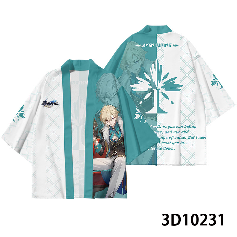 5y Honkai: Star Rail Firefly Lingsha Robin Aventurine haori linh mục frock cardigan áo len kimono áo thun
