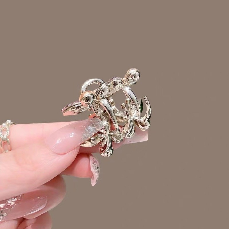 Mauropoli [Sẵn sàng] Kẹp nhỏ hình bướm pha lê tinh tế Kẹp nhỏ sang trọng Kẹp đầu sau Kẹp tóc cá mập Phụ kiện tóc sang trọng nhẹ