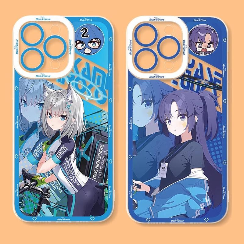 Anime Blue Archive Vỏ Điện Thoại Tương Thích Cho IPhone 11 14 15 16 Pro Max 14 15 16 Plus Vỏ Hoạt Hình Trong Suốt Chống Sốc Mềm Bảo Vệ Trong Suốt Vỏ Thời Trang TPU