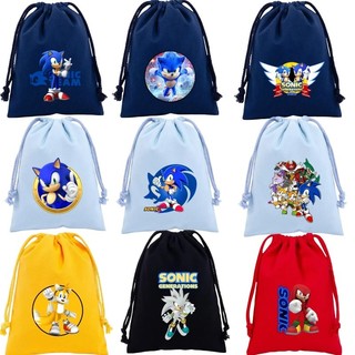 Túi dây rút Sonic túi lưu trữ hoạt hình túi quà tặng túi vải sang trọng