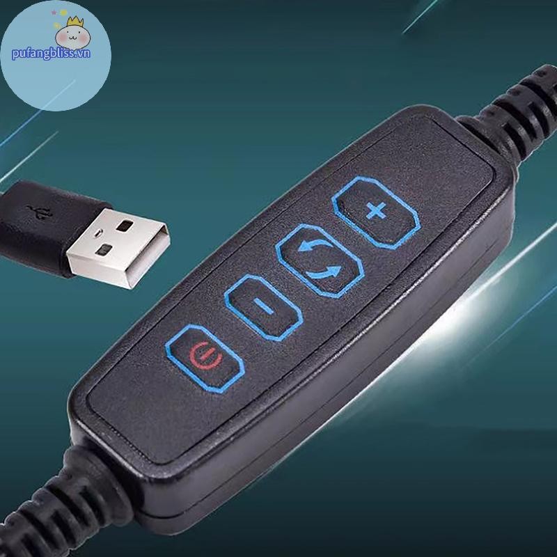 Pufangbliss 1.5M USB 5V LED -Màu sắc mờ cáp điều khiển 4 phím 2CH cho đèn LED điện áp thấp CCT Bicolor VN