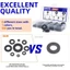 JUIC 500 Chiếc Nylon Máy Giặt, Con Dấu O Ring Assortment Kit 8 Kích Cỡ Máy Bay Miếng Đệm, Bền Đen Trắng Flat M2-M10 Vòng Đệm Cách Nhiệt