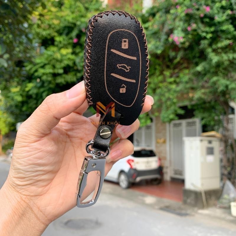 Bao da chìa khoá xe oto MG ZS, MG HS, MG5 2022 2024 da thật, khâu thủ công