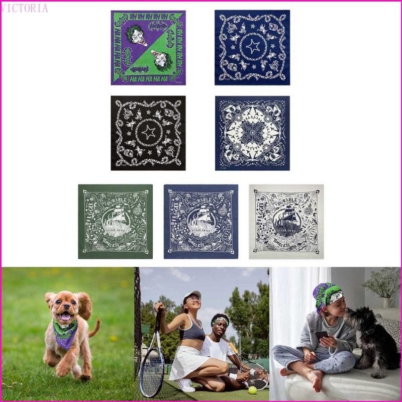 Vic Cotton Bandanas Hiphop Cổ Khăn In Hình Phương Tây Khăn Trùm Đầu Nữ Lễ Hội Âm Nhạc Headwrap Nhảy Múa Đảng Dress Up Sc