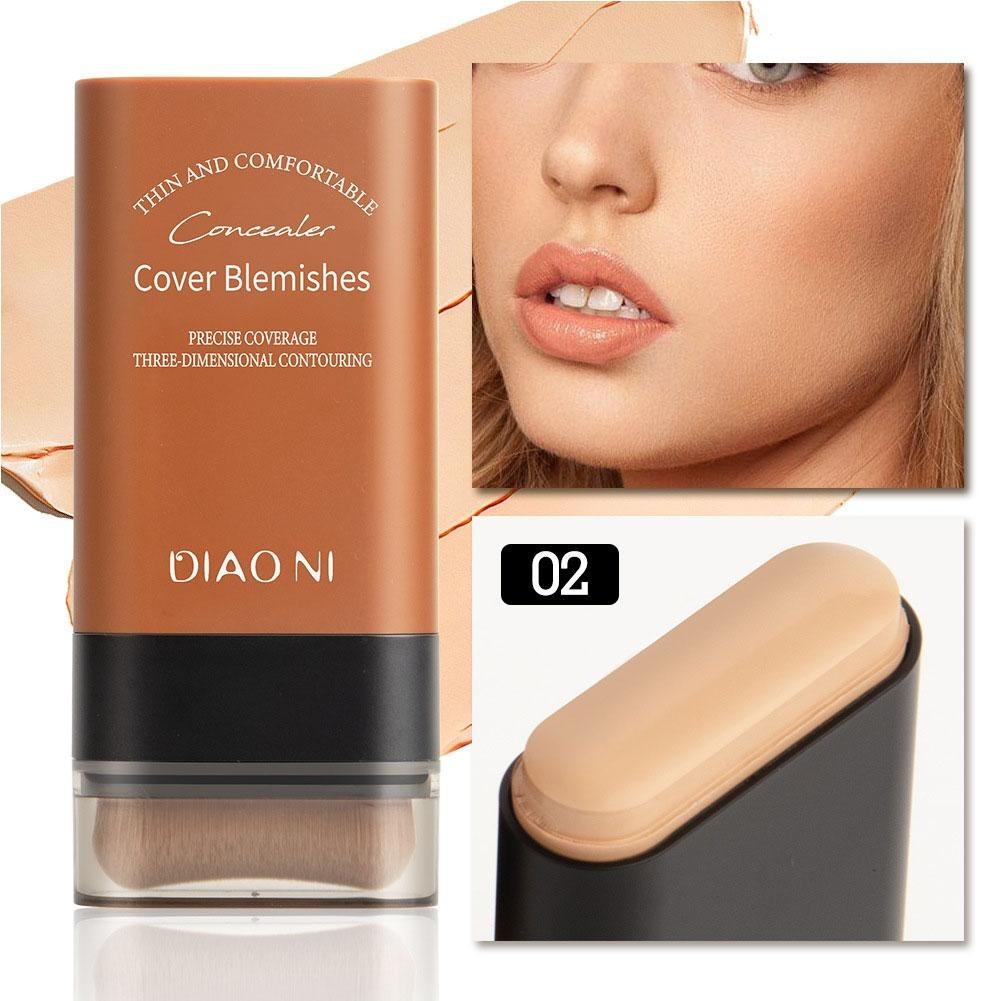 Learnever Matte Eraser Foundation Cream Stick With Brush 20g Kem che khuyết điểm chống thấm nước lâu trôi F9m8