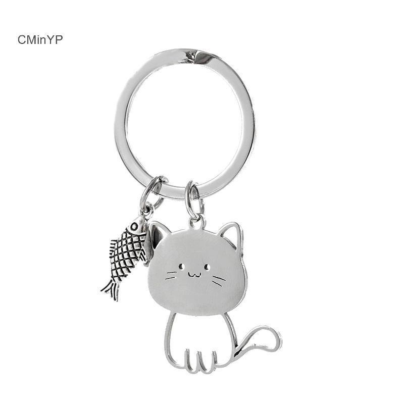 Cyp Vui Hoạt Hình Cá Móc Khóa Túi Cặp Đôi Tình Nhân Thép Không Gỉ Móc Khóa Đáng Yêu Mặt Dây Chuyền Ngày Lễ Valene Vinh Quang Món Quà Trang Sức