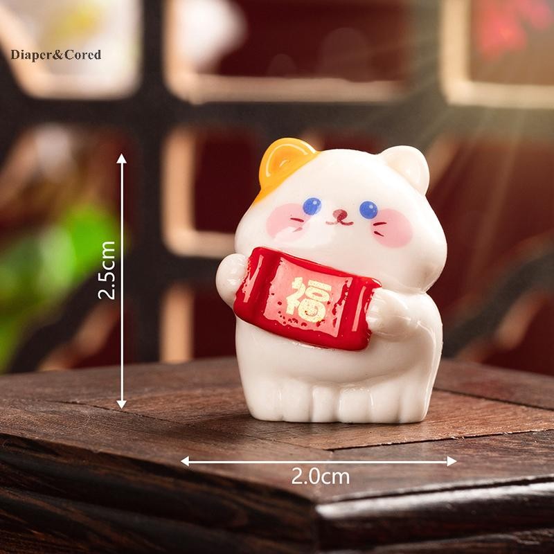 DIAPER & CORED 6 Cái May Mắn Trang Trí Hoạt Hình Mèo Con Búp Bê Hình Micro Phong Cảnh Nội Thất Ô Tô Trang Trí Máy Tính Để Bàn Nhà YTH