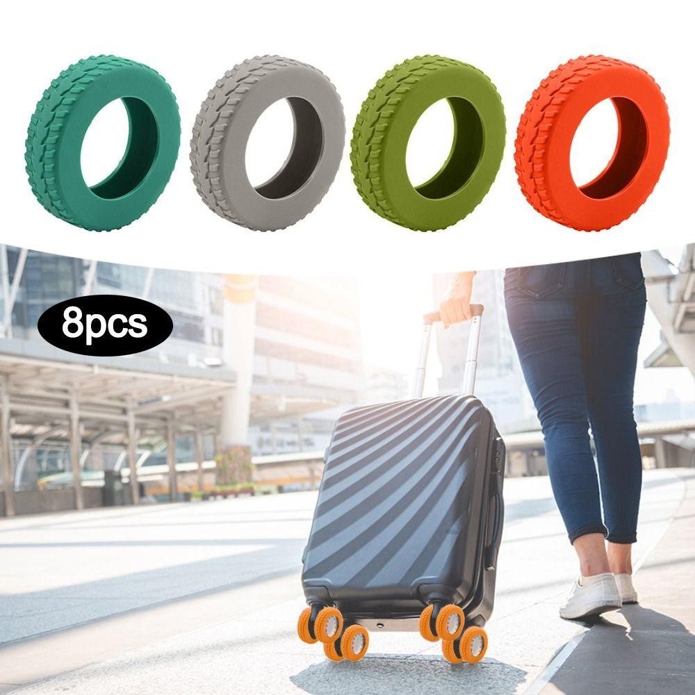 CPINCP 8 chiếc vỏ bảo vệ bánh xe vali, giảm tiếng ồn, chống mài mòn, đa năng cho vali du lịch