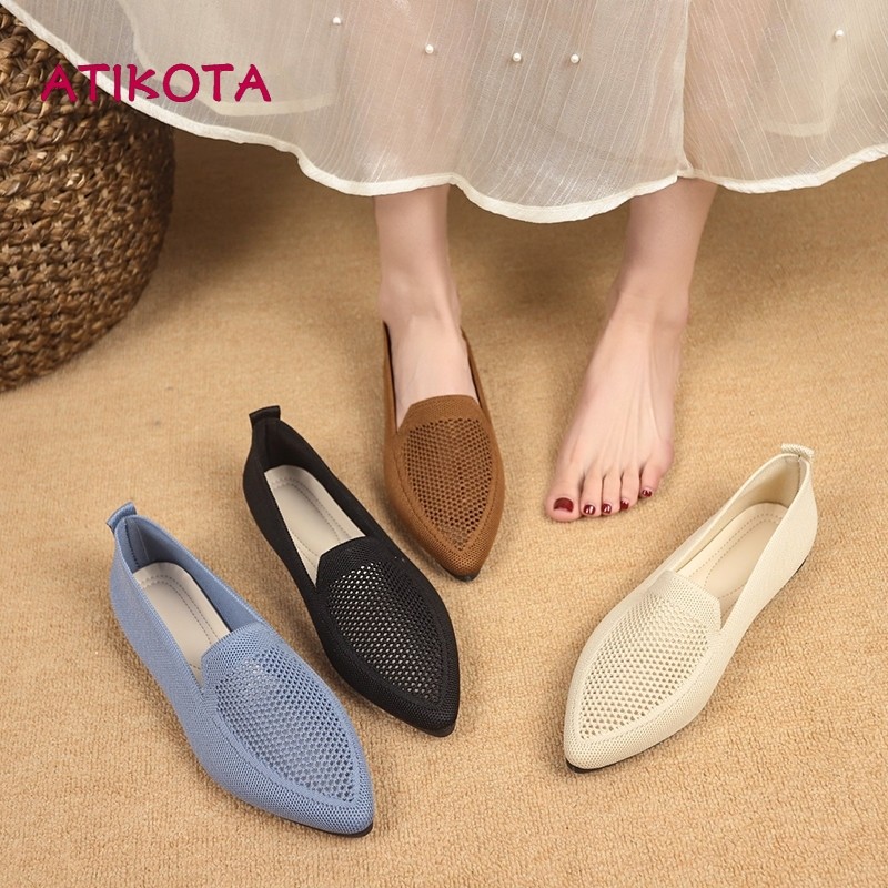 Atikota Nữ Đế Bằng Thời Trang Thoáng Khí Thoải Mái Nhẹ Tối Giản Giày Ngoài Trời Thường Ngày
