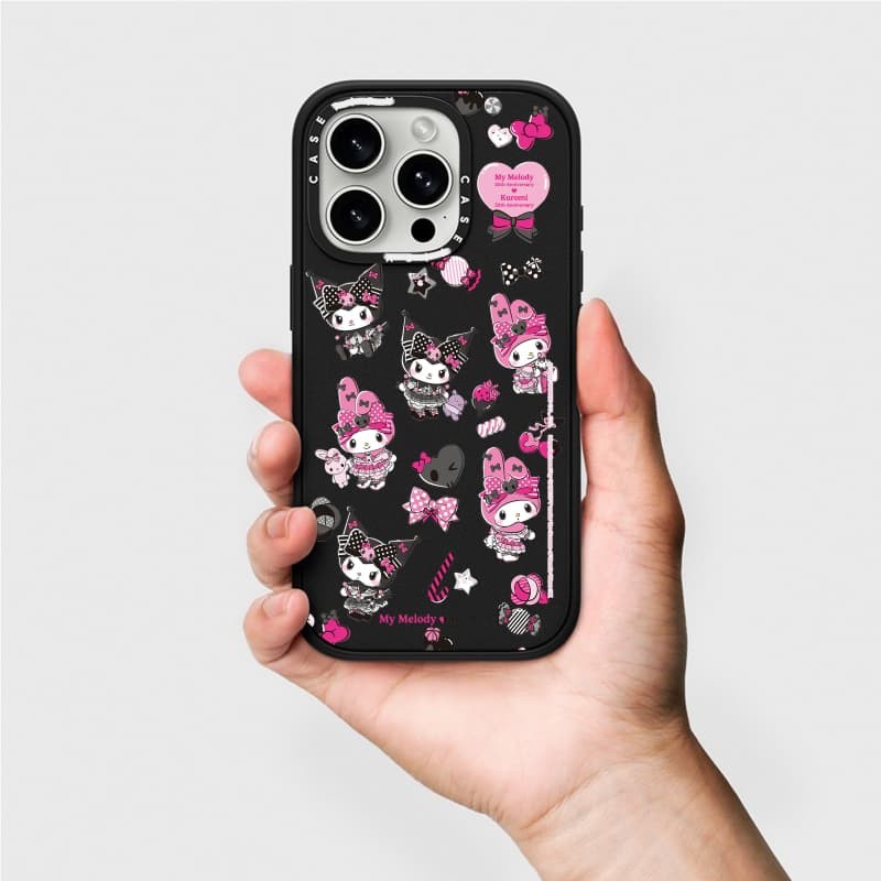 CASECASE X My Melody & Kuromi Pattern Case Matte Black Matte Purple Matte RosePink Clear Hard Case Impact Case cho Apple IPhone 13 14 15 16 Pro Max có hộp