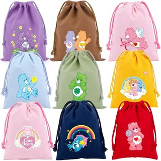 New Care Bears túi vải sang trọng dây rút hoạt hình, túi lưu trữ, túi quà tặng