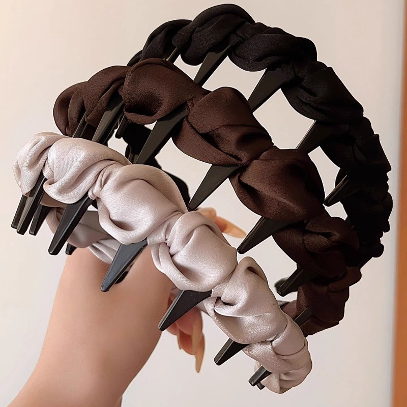 Băng đô rửa mặt Satin Wave kiểu Pháp 2026 Băng đô phù hợp thời trang phong cách mới