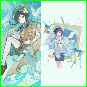 HT3 Genshin Tác Động Đứng Tấm Acrylic Tấm Giá Đỡ Nhà Để Bàn Anime Furina Venti Trang Trí TH3