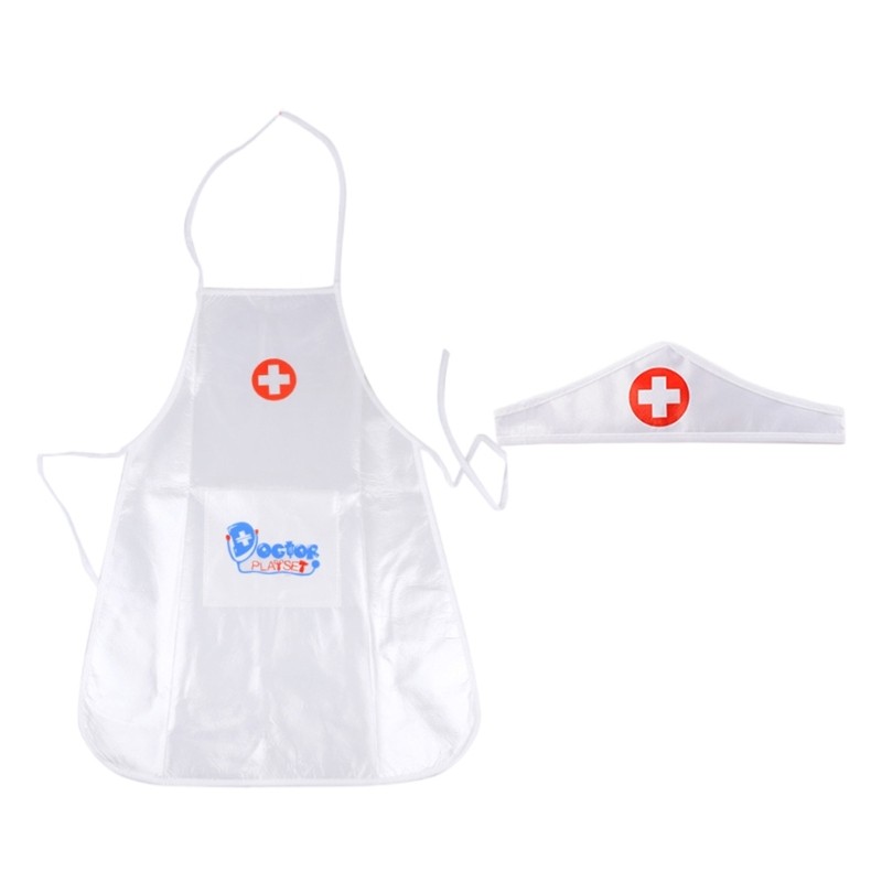 Trang phục ngày nghề nghiệp SELA cho trẻ em Tạp dề bác sĩ bền bỉ và băng đô giả vờ Bộ đồ chơi
