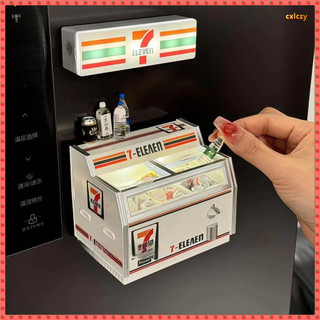 711 Cửa hàng tiện lợi Tủ đông Nhãn dán tủ lạnh Túi Biển hiệu Mô hình tủ lạnh thu nhỏ Nhãn dán từ tính Nhãn dán nam châm Mẫu tủ đông 3d Ba chiều Dạ quang Trang trí không khí tại nhà Trang trí bàn Tủ lạnh Mini
