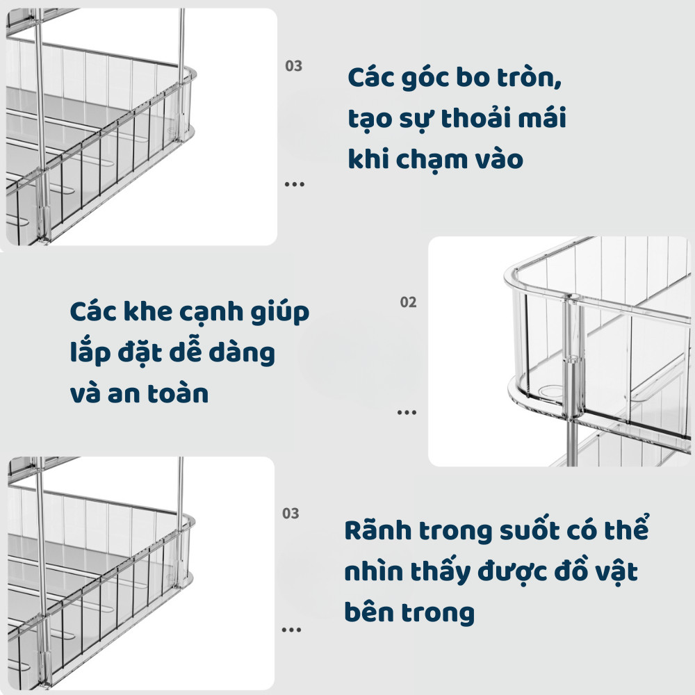 Kệ Đựng Tài Liệu Trong Suốt Tầng Để Bàn, Giá Để Sách Thông Minh Gấp Gọn