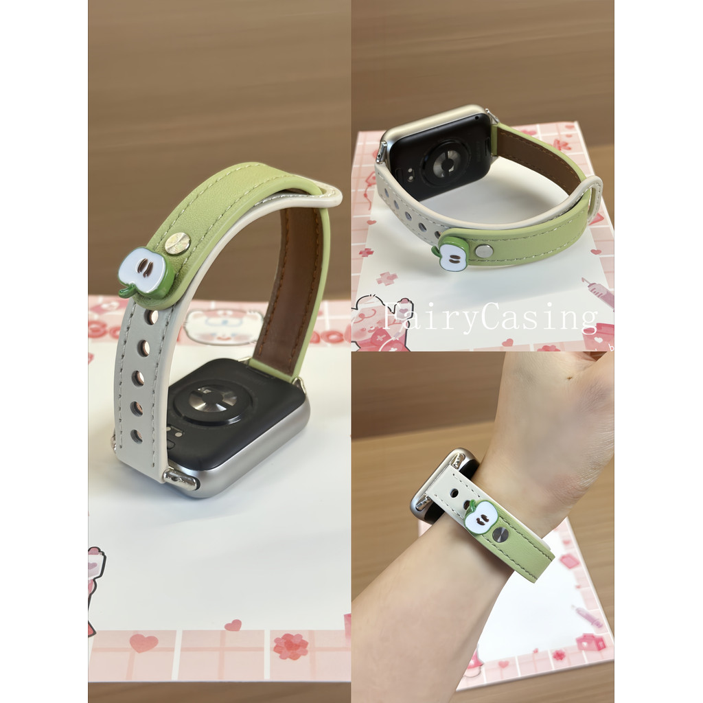 Dây đeo da móng tay đôi cho Xiaomi Mi Band 10 9 8 Pro Vòng đeo tay cho Redmi Watch 4 5 Dây đeo đồng hồ Accessorie