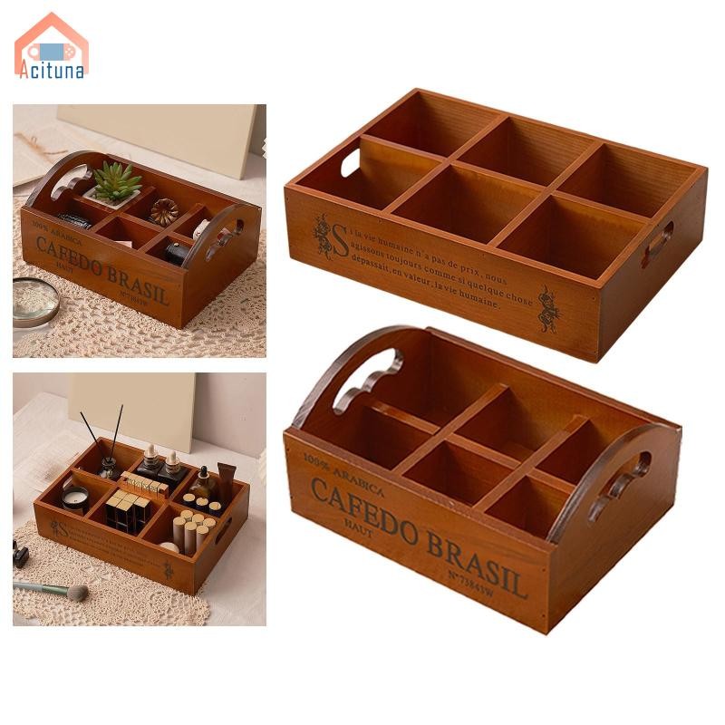 Khay phục vụ chia gỗ có tay cầm cho bàn cà phê nhà bếp Phòng ăn