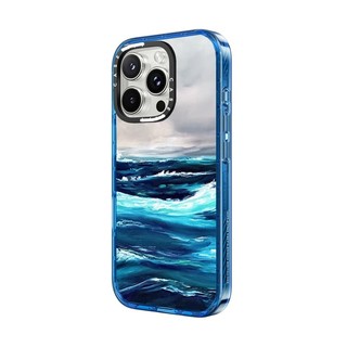 CASECASE X Tide Case Sky Blue Color Clear Hard Từ Hút Tác Động Dành Cho Apple IPhone 12 13 14 15 16 Pro Max Plus Có Hộp