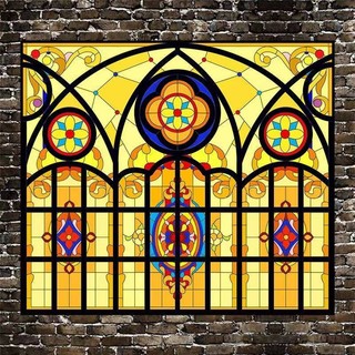 Châu Âu Retro Màu Sắc Nhà Thờ Dán Cửa Sổ Phòng Ngủ Phòng Tắm Miếng Dán Nhà Vệ Sinh Trong Suốt Miếng Dán Kính