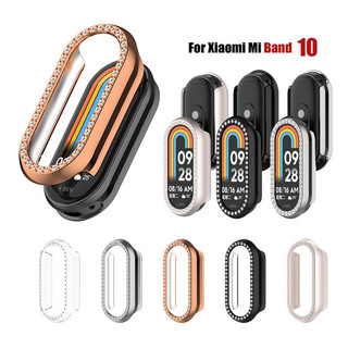 Ốp Lưng Cứng Cho Xiaomi Smart Band 10 Ốp Lưng Có Kim Cương Pha Lê Kính Cường Lực Bảo Vệ Màn Hình Bảo Vệ Toàn Diện Cho Miband 10 9 8 NFC Gốm Sứ