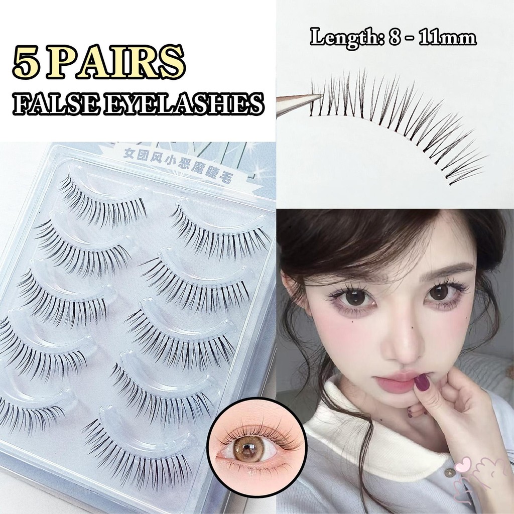 5 cặp mô phỏng lông mi giả dài dày đáng kể có thể tái sử dụng cho văn phòng hàng ngày Sử dụng hàng ngày