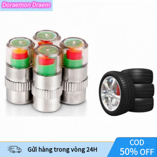 [COD] Bộ 4 Van Áp Suất Lốp Có Hiển Thị Màu – Cảm Biến Cảnh Báo Cho Ô Tô & Xe Máy