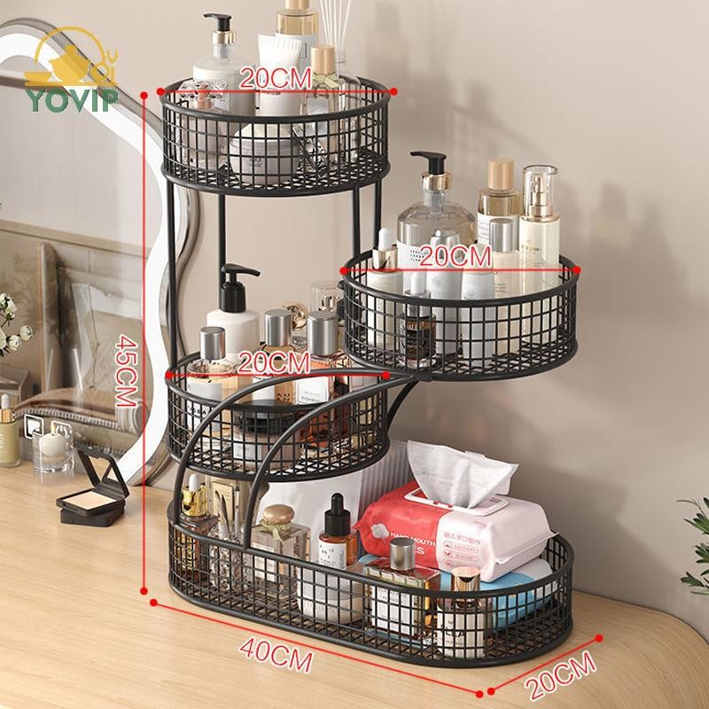 YOVIP 1 Nhẹ Sơn Kim Loại Hộp Đựng Mỹ Phẩm Lắp Đặt Trang Điểm Giá Để Đồ Trang Điểm Hiện Đại Vanity Kệ Để Bàn VN