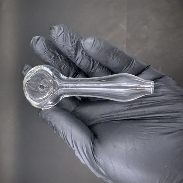 Thìa thủy tinh Borosilicate thổi tay - 500°Ống hút ống ngậm chịu nhiệt C
