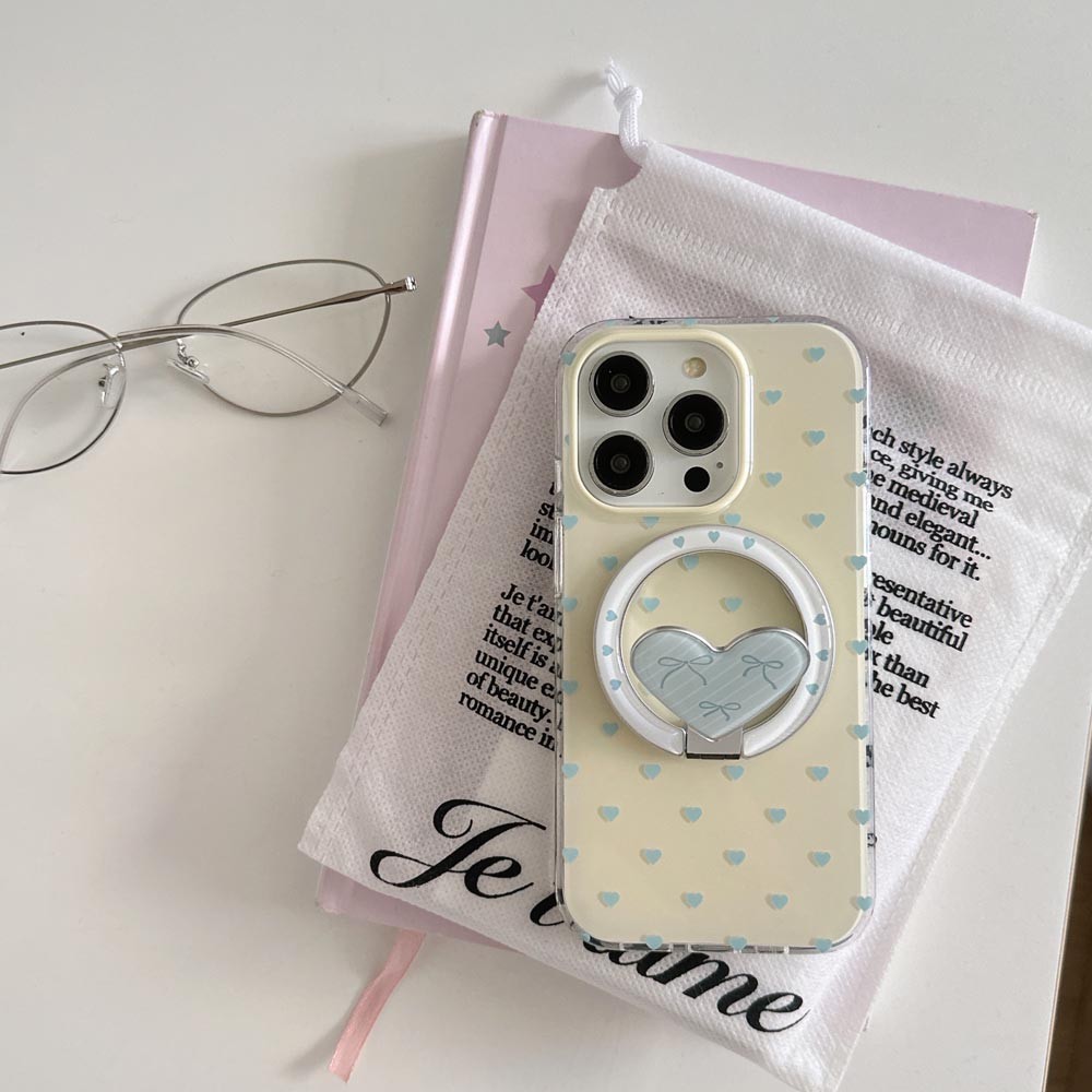 Ốp Lưng Cứng Tương Thích Với iPhone 13 13Pro 13ProMax 14 14Pro 14ProMax 15 15Pro 15ProMax 16 16Pro 16ProMax 17 17Pro 17ProMax Ốp Nam Châm Họa Tiết Tình Yêu Xanh
