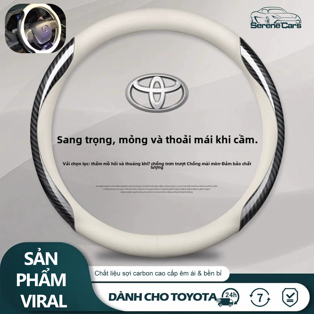 Toyota Vios Yaris Cross Veloz Fortuner Innova Hilux Camry Raize Altis Corolla Avanza Wigo Bọc vô lăng