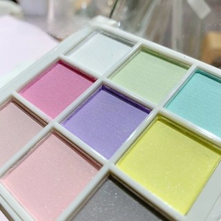 MKYCO Magic Neon Powder, 9 màu Bột làm móng chắc chắn, Làm móng tay Shimmer Fine Glitter Nail Palette DIY Nails