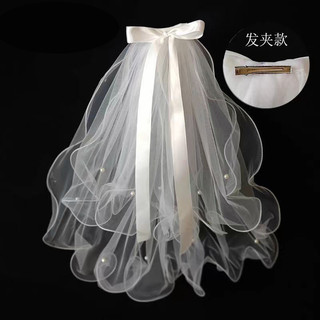 Veil cô dâu nơ đôi thanh lịch - Mũ cưới ren lãng mạn có lược