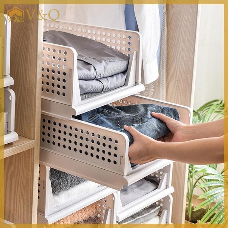 Littleloves1 Ngăn Kéo Bảo Quản Quần Áo Dung Tích Cao Có Thể Gập Lại Hộp Bảo Quản Bằng Nhựa Hộ Gia Đình Có Thể Xếp Chồng Tổ Chức Ngăn Kéo Phụ Kiện Gia Đình EN