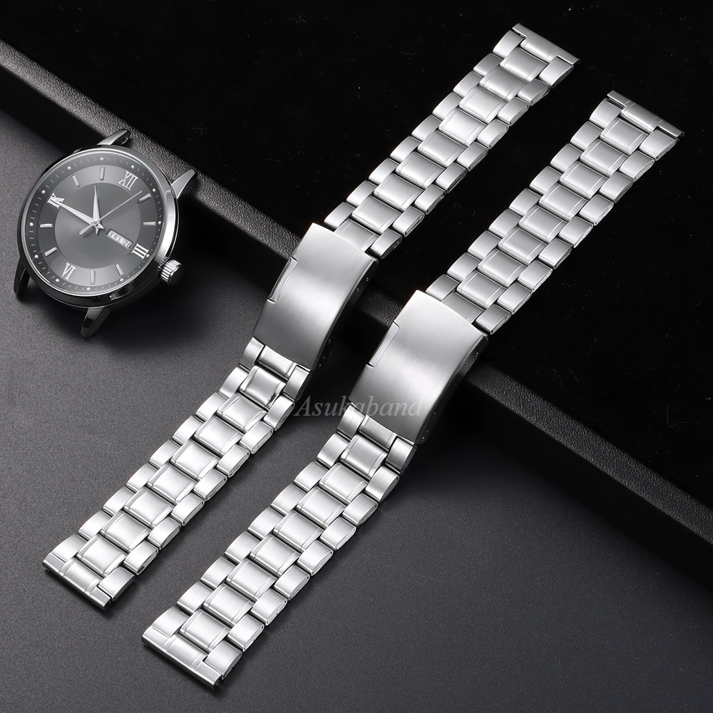 Dây đeo đồng hồ bằng thép không gỉ 5 hạt 18mm 20mm 22mm Dây kim loại Dây đeo đồng hồ nam nữ Vòng tay sắt cho đồng hồ thạch anh Đồng hồ cơ Dây đeo cổ tay cổ điển