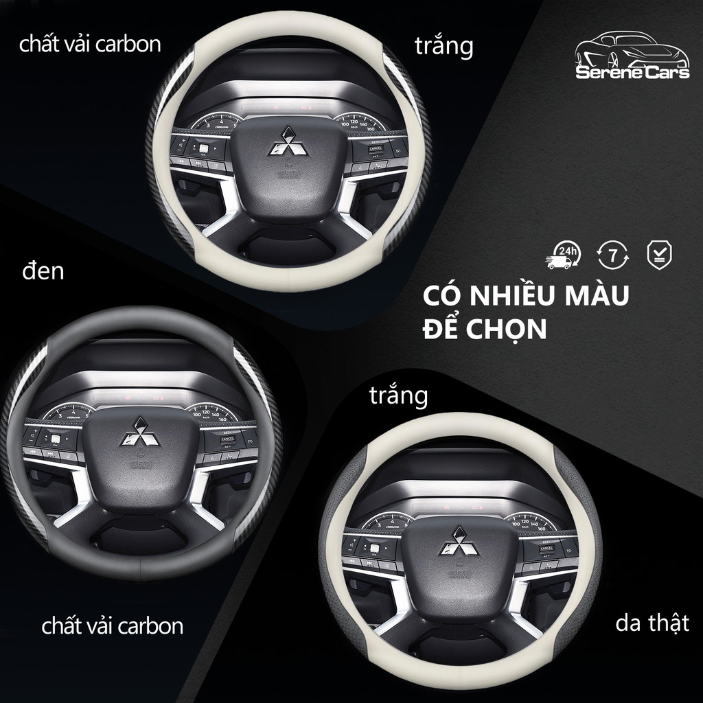 Bọc Vô Lăng Mitsubishi Xpander Xforce Triton Attrage Outlander Pajero Lancer Bọc Vô Lăng ô tô lộn da thật Tay lái ô tô Tay lái bằng da Tay lái bằng sợi carbon Tay lái ô tô Phụ tùng ô tô Nội thất ô tô