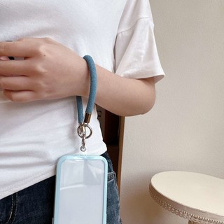 Sang Trọng Denim Xanh Jean Vải Đa Năng Vỏ Điện Thoại Dây Đeo Cổ Tay Dây Treo Dây Thời Trang Di Động Ngắn Dây Chống Mất Dây