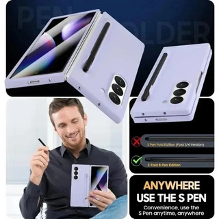 Ốp lưng Skin Feel Slim cho Samsung Galaxy Z Fold 7 6 5 4 3 có khe cắm bút Stylus Vỏ cứng bằng nhựa