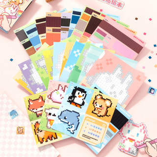 ENWEI 23 Chiếc [Dòng Nhãn Dán Pinduoduo] Anime Hoạt Hình Phong Cách Pixel Phiên Bản Giấy Của Magic Cắt Dán Đậu Miếng Dán Washi Chất Liệu Giấy Sổ Lưu Niệm Bộ