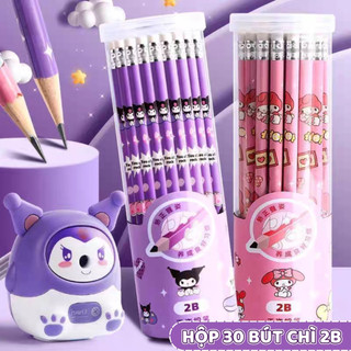 Set 30 Bút Chì 2B Hình Hoạt Hình - Chì Gỗ Nét Đậm Cho Bé Tập Viết/Vẽ, Dụng Cụ Học Tập Ngộ Nghĩnh