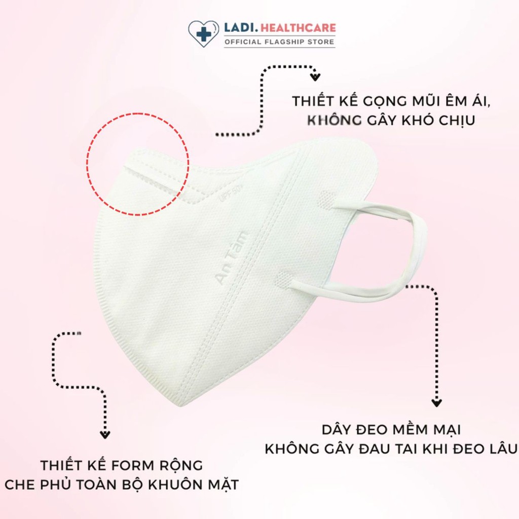 [Thùng 100 Cái] Khẩu trang 9A An Tâm bảo vệ toàn diện 5 lớp chống tia UV, mềm mịn thoải mái