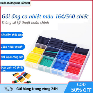Ống Gen Co Nhiệt Cách Điện 164/560 Chiếc – Polyolefin Chống Cháy, Bọc Dây Cáp, Cách Nhiệt Chống Chập Điện