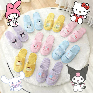 Chất Lượng Cao Dễ Thương Sanrio Kuromi Cinnamoroll Chống Trơn Trượt Nhà Khách sạn Khách sạn Hoạt Hình Dùng Một Lần Dép Trong Nhà