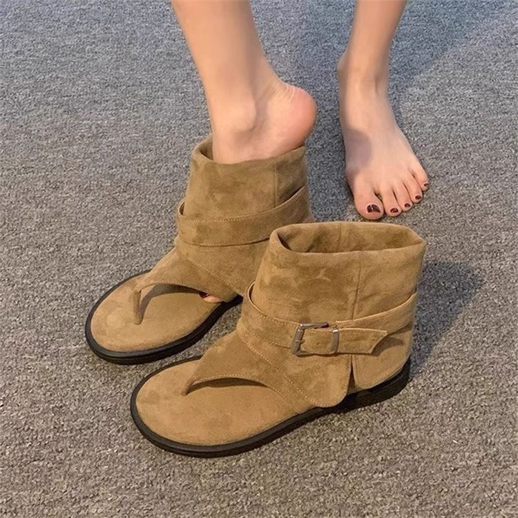 Hàn Quốc kẹp ngón chân thấp gót thời trang mát giày PU phụ nữ nhỏ cao cấp cảm giác sandal
