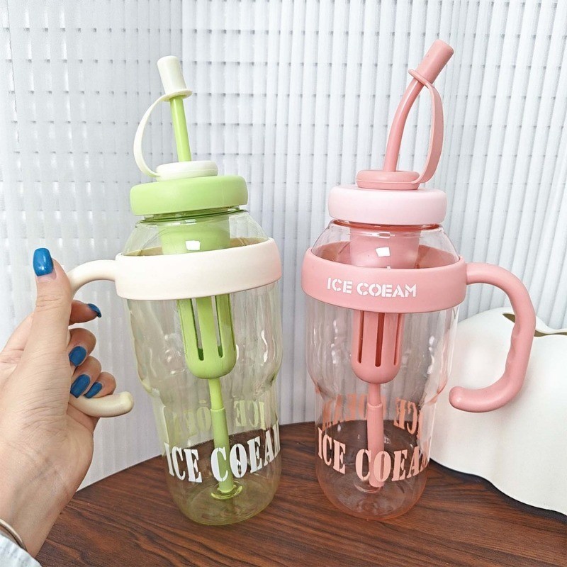 Bình uống nước dung tích cao 1300ML có ống hút - Cốc thiết kế lọc trà Làm việc hàng ngày Du lịch Sử dụng cốc