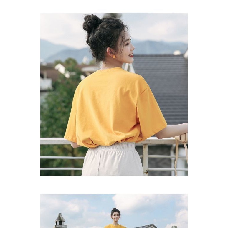 Mutu Ins Áo Thun Nữ Màu Trắng Sang Trọng, Tay Ngắn Cổ Tròn Phong Cách Nhật Bản, Cotton Nguyên Chất Hợp Thời Trang Mùa Hè