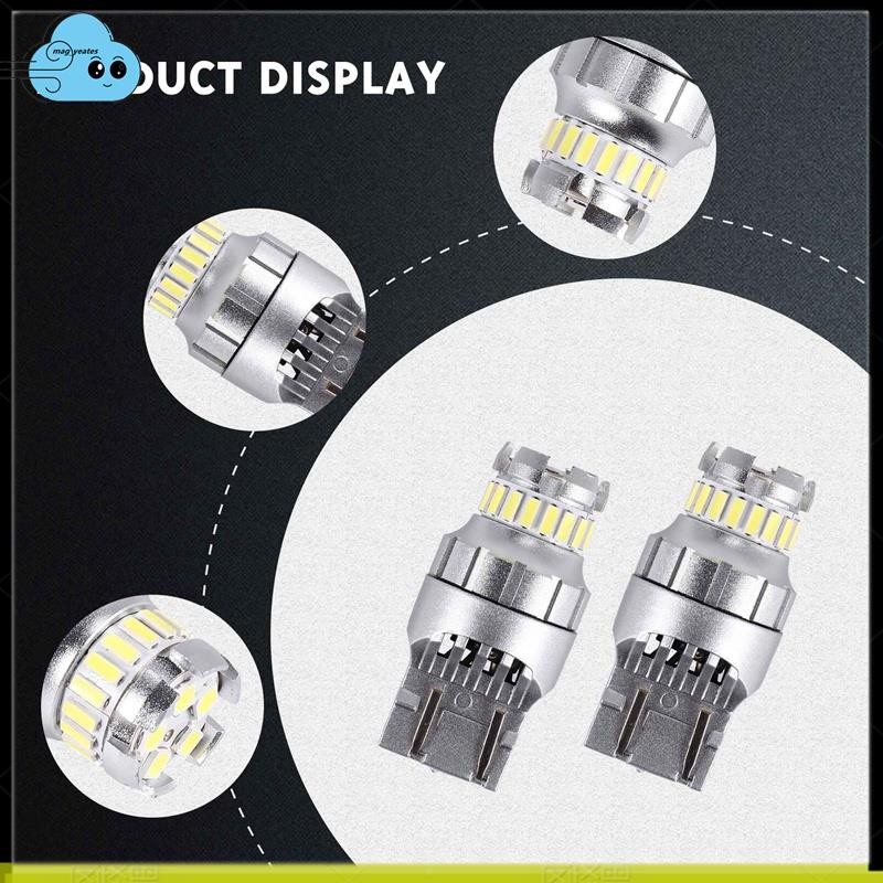 2 Chiếc Xe T20 7440 W21W LED Canbus Đèn Ngược 7443 Bóng Đèn LED Đuôi Phanh Tín Hiệu 6000K Đèn Siêu Sáng