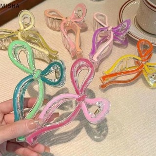 Misa Mới Ruy Băng Nơ Tóc Vuốt Kẹp Nữ Thạch Trong Suốt Kẹp Tóc Cô Gái Kẹp Tóc Cua Barrette Kẹp Phụ Kiện Tóc